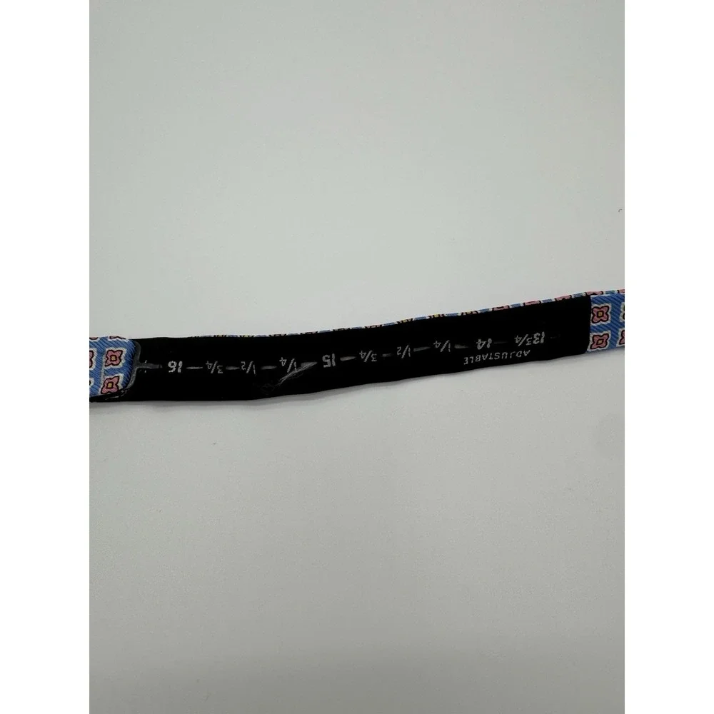 Land's End Liberty Merchants Bow Tie Blue Pink Floral Self Tie Adjustable Silk